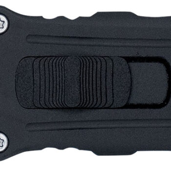 CobraTec Knives CTOTFUKSBBLK Utility  OTF Aluminum Blade, 3.38" Black Anodized Aluminum Handle