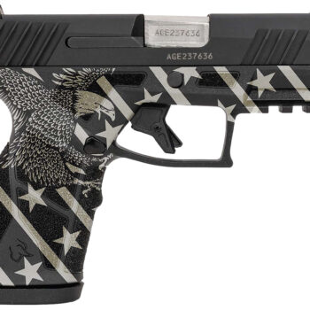 Taurus 1-GX2931-10EN1 GX2  Compact Frame 9mm Luger 10+1 3.38" Stainless Steel Barrel, Matte Black Serrated Alloy Steel Slide, Black w/Eagle, Stars & Stripes Polymer Frame w/Accessory Rail