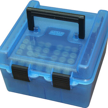 MTM Case-Gard R100MAG24 Deluxe Ammo Box  Blue Polypropylene 100rd