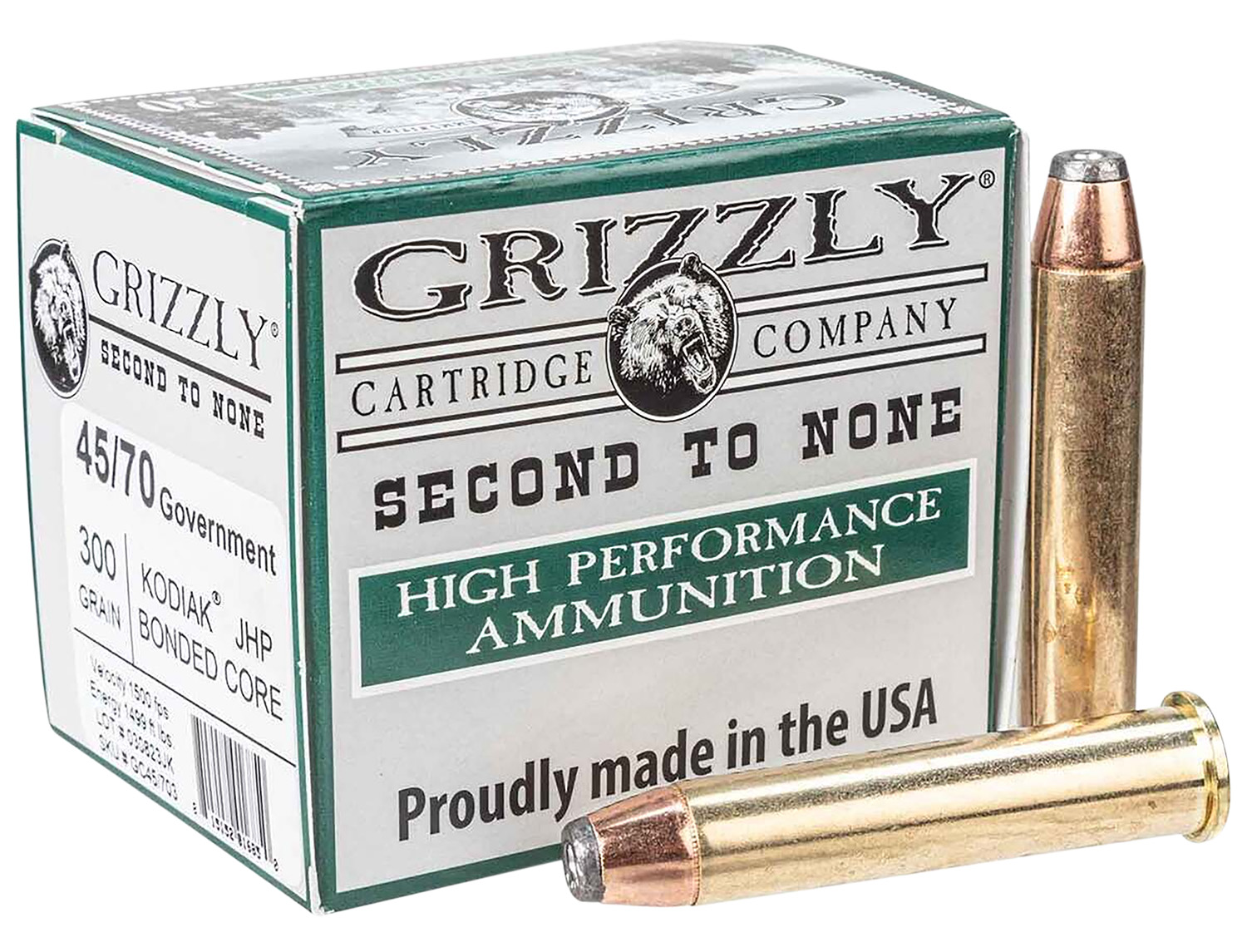 Grizzly Ammo GC45/703 45-70Gov 300gr Jacketed Hollow Point 20 Per Box/10 Case 3 Grizzly Ammo GC45/703 45-70Gov 300gr Jacketed Hollow Point 20 Per Box/10 Case