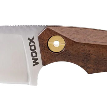 Woox BU.KNF030.01 Bad Boy  2.75" Plain Drop Point D2 Steel Blade American Walnut w/ Brass Hardware Handle 6.25" OAL