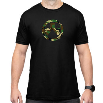 Magpul MAG1225-001-S Woodland Camo  Black Cotton/Polyester Short Sleeve Small