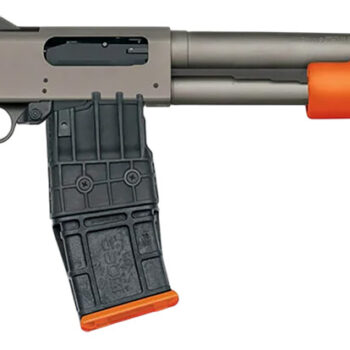 Mossberg 50220 590M  12 Gauge 10+1 18.50" Tungsten Gray Cerakote Barrel & Steel Drilled & Tapped Receiver, Magpul SGA Safety Orange Synthetic Stock