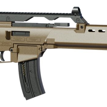 HK 81001321 G36  22 LR 20+1 18.13" Black Barrel w/Flash Suppressor, Flat Dark Earth Receiver w/Picatinny Rail, Flat Dark Earth Folding Synthetic Stock, Polymer Grip