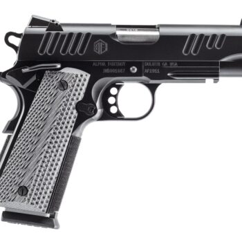 Alpha Foxtrot AA01X1CND-XQBK10 AF1911 Enhanced 9mm Luger 10+1 4.25" Stainless Bull Barrel, Black QPQ Stainless Steel Serrated Slide, Black QPQ Stainless Steel Checkered Frame w/Beavertail, G10 Grip