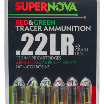 Supernova PMSN22LRMP Green/Red Tracer  22LR 40gr Lead Round Nose 12 Per Box/60 Case