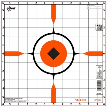 Allen 15576 Sight-In Grid Hanging Paper Universal 12"x12" Bright Orange 10 Pack
