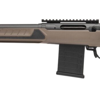 Savage Arms 32689 110 Core Tactical Full Size 308 Win 10+1 20" Medium Heavy Fluted Barrel, Arca Rail Forend, Coyote Tan AccuStock w/AccuFit V2 Synthetic Stock, Left Hand