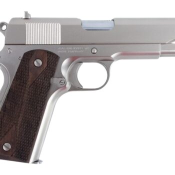 Tisas Arms 10100115 1911 A1 Tank Commander 45 ACP 7+1 4.25" Stainless Steel Barrel, Nickel Carbon Steel Serrated Slide & Frame w/Beavertail, Walnut Grip