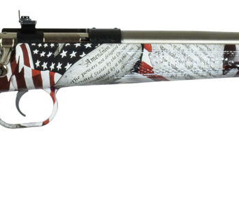 Crickett KSA3168 Youth  22 LR 1rd 16.12" Stainless Steel Barrel, Fixed Front/Adjustable Rear Peep Sights, American Flag/Amendment Synthetic Stock w/11.5" LOP, Rebounding Firing Pin Safety