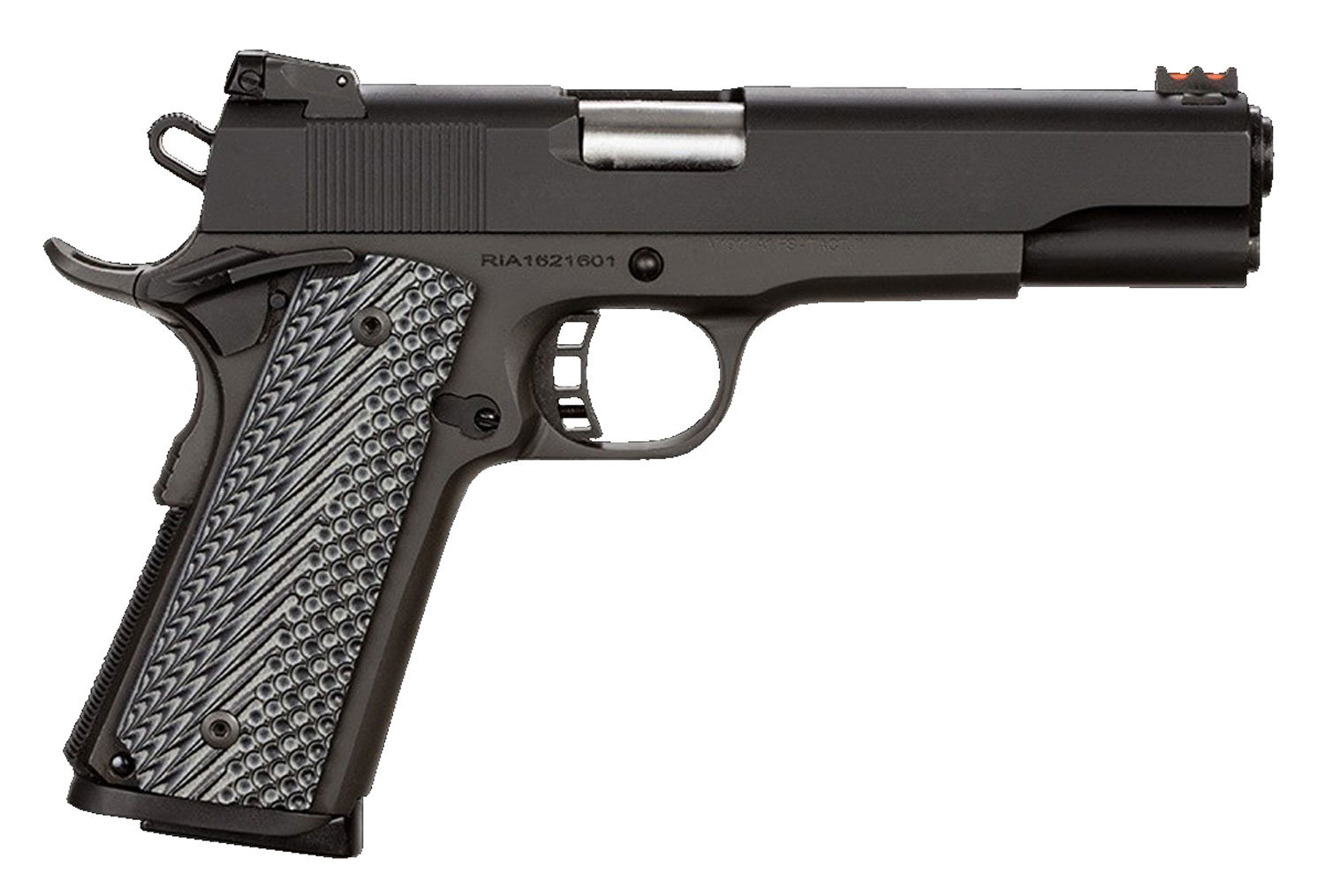 Rock Island 51486 Rock Ultra FS 45 ACP Caliber with 5" Barrel, 8+1 Capacity, Overall Black Parkerized Finish Steel, Beavertail Frame, Serrated Slide & Black/Gray G10 Grip 3 Rock Island 51486 Rock Ultra FS 45 ACP Caliber with 5" Barrel, 8+1 Capacity, Overall Black Parkerized Finish Steel, Beavertail Frame, Serrated Slide & Black/Gray G10 Grip
