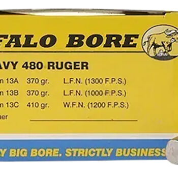 Buffalo Bore Ammunition 13C20 Heavy Strictly Business 480Ruger 410gr Wide Flat Nose 20 Per Box/12 Case