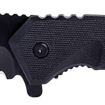 Humvee Adventure Gear HMVKTR15 Tactical Recon  3" Folding Drop Point Part Serrated Black Stainless Steel Blade/Black Textured Features Glass Breaker/Seat Belt Cutter Includes Pocket Clip