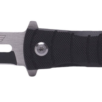 Uzi Accessories UZKFDR014 Mossad III 3.50" Folding Spear Point Plain Black/Silver Stainless Steel Blade Black G10 Handle Features Glass Breaker Includes Metal Clip