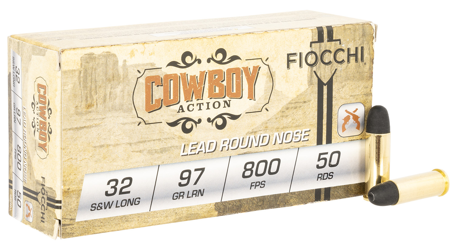 Fiocchi 32SWLL Cowboy Action 32S&WLong 97gr Lead Flat Point 50 Per Box/20 Case 3 Fiocchi 32SWLL Cowboy Action 32S&WLong 97gr Lead Flat Point 50 Per Box/20 Case