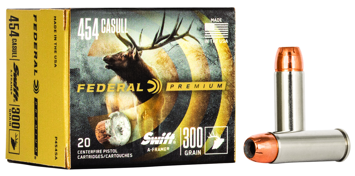 Federal P454SA Premium 454Casull 300gr Swift A Frame 20 Per Box/10 Case 3 Federal P454SA Premium 454Casull 300gr Swift A Frame 20 Per Box/10 Case