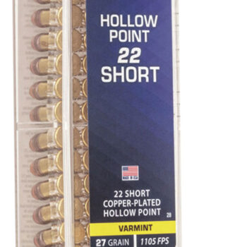 CCI 0028 VNT Rimfire 22Short 27gr Copper Plated Hollow Point 100 Per Box/50 Case