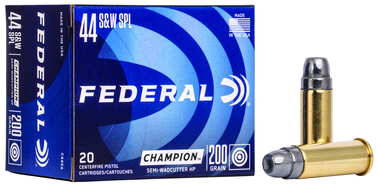 Federal C44SA Champion Training 44S&W Spl 200gr Semi Wadcutter Hollow Point 20 Per Box/25 Case 3 Federal C44SA Champion Training 44S&W Spl 200gr Semi Wadcutter Hollow Point 20 Per Box/25 Case