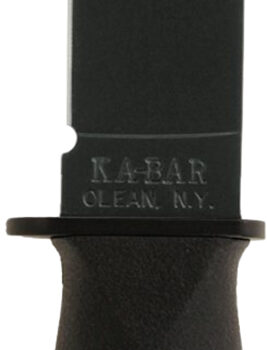 Ka-Bar 2221 Mark I  5.13" Fixed Clip Point Plain Black 1095 Cro-Van Blade, Black Kraton G Handle, Includes Sheath