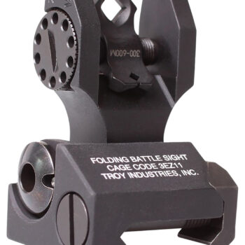 Troy Ind SSIGDOARFBT00 Rear Folding BatteleSight Dioptic  Black Hardcoat Anodized for AR-15