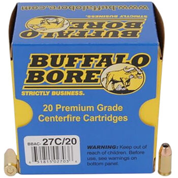Buffalo Bore Ammunition 27C20 Personal Defense Strictly Business 380ACP +P 90gr Jacketed Hollow Point 20 Per Box/12 Case