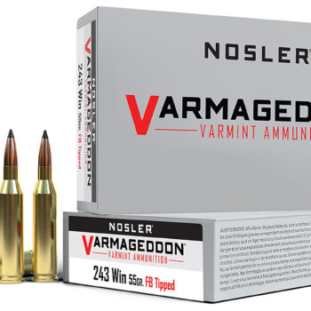 Nosler 65165 Varmageddon  243Win 55gr Flat Base Tipped 20 Per Box/10 Case