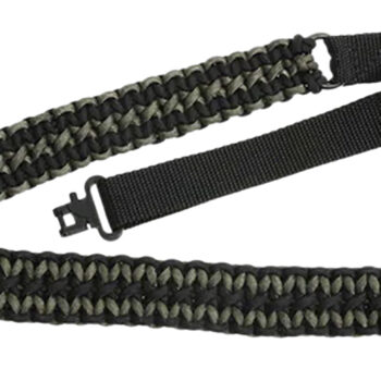 Outdoor Connection PCS80569 Paracord Sling 1" W x 43" L Adjustable Black w/Green Accents for Rifle/Shotgun
