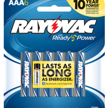 Rayovac 8246T AAA HIGH ENREGY Alkaline Batteries  Silver/Blue 1.5 Volts 2,700 mAh (6) Single Pack