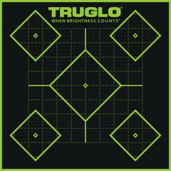 TruGlo TG14A6 Tru-See 5- Diamond Target Self-Adhesive Heavy Paper Black/Green 12"x12" 6 Pack