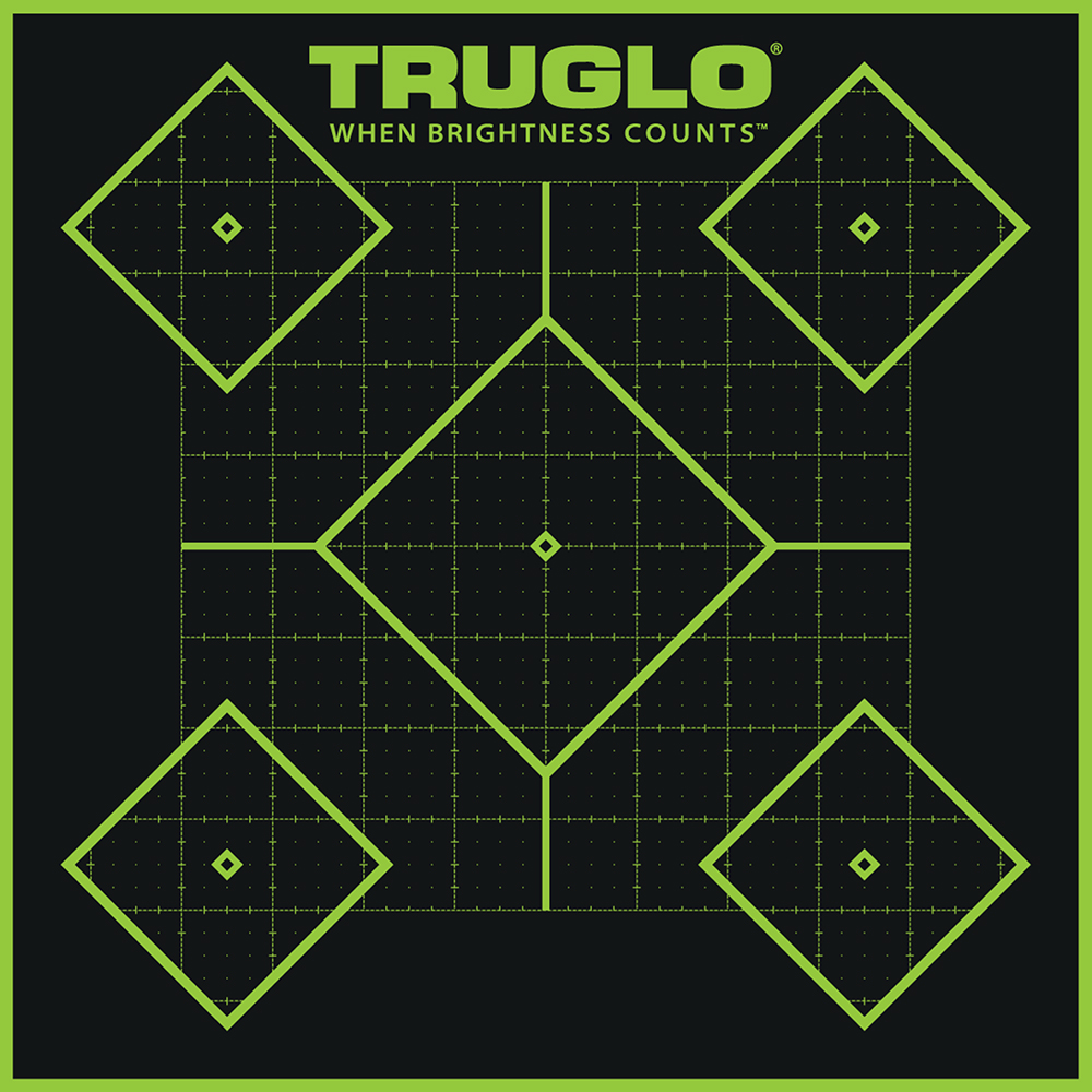 TruGlo TG14A6 Tru-See 5- Diamond Target Self-Adhesive Heavy Paper Black/Green 12"x12" 6 Pack 3 TruGlo TG14A6 Tru-See 5- Diamond Target Self-Adhesive Heavy Paper Black/Green 12"x12" 6 Pack