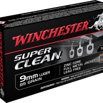 Winchester Ammo W9MMLF Super Clean  9mmLuger 95gr Lead Free Full Metal Jacket 50 Per Box/10 Case