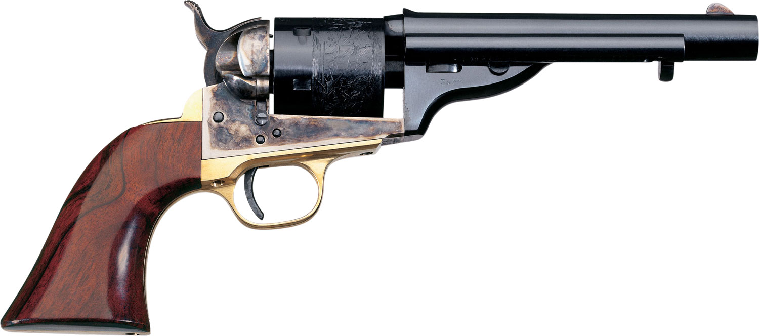 Taylors & Company 550721 1851 Open-Top 45 Colt (LC) Caliber with 5.50" Blued Finish Barrel, 6rd Capacity Blued Finish Cylinder, Color Case Hardened Finish Steel Frame & Walnut Navy Size Grip 3 Taylors & Company 550721 1851 Open-Top 45 Colt (LC) Caliber with 5.50" Blued Finish Barrel, 6rd Capacity Blued Finish Cylinder, Color Case Hardened Finish Steel Frame & Walnut Navy Size Grip