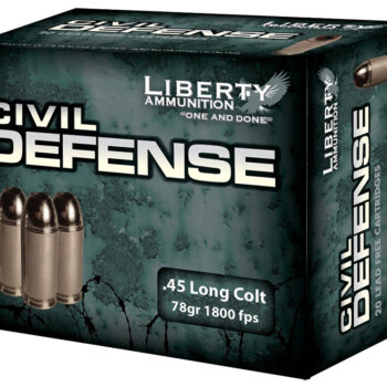 Liberty Ammunition LACD45031 Civil Defense  45Colt 78gr Lead Free Fragmenting Hollow Point 20 Per Box/50 Case