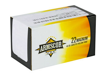 Alternative view of ARMSCOR 22WMR 40GR JHP 50/2000