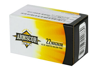 ARMSCOR 22WMR 40GR JHP 50/2000 8 ARMFAC22M 1N 3