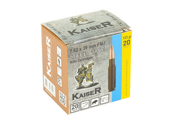 Alternative view of KAISER 7.62X39 123GR FMJ 20/1000