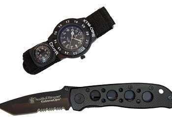 CBG S&W EXTREME OPS KNIFE/WATCH BLK