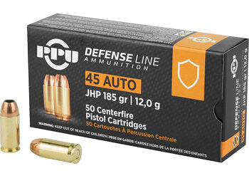 PPU 45ACP JHP 185GR 50/500