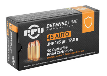 Alternative view of PPU 45ACP JHP 185GR 50/500