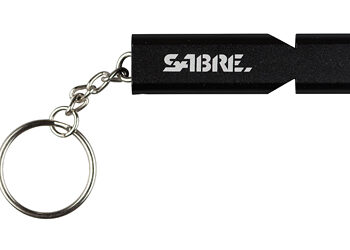 SABRE WHISTLE W/LANYARD BLACK