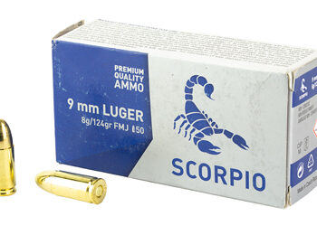 SCORPIO AMMO 9MM 124GR FMJ 50/1000