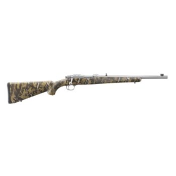Ruger 77/44 Rifle .44 Rem 4rd Capacity 16.6" Threaded Barrel  Mag Alloy Blued Steel w/Desolve Bare Reduced  Camo Pattern Stock