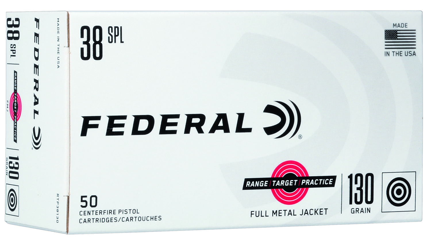 Federal RTP38130 Range & Target 38Special 130gr Full Metal Jacket 50 Per Box/20 Case 3 Federal RTP38130 Range & Target 38Special 130gr Full Metal Jacket 50 Per Box/20 Case