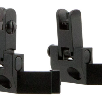 TacFire IS003 45 Degree Flip Up Iron Sight/Springloaded  Black Anodized Front and Rear for AR-Platform