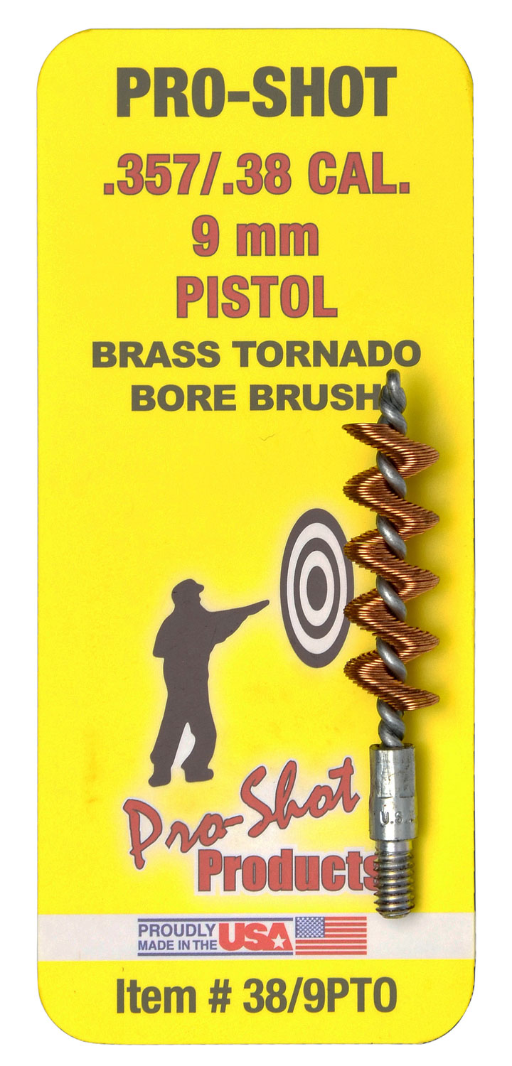 Pro-Shot 389PTO Tornado Bore Brush .38/ 9mm Cal Pistol #8-32 Thread Brass Spiral Wound Loop 3 Pro-Shot 389PTO Tornado Bore Brush .38/ 9mm Cal Pistol #8-32 Thread Brass Spiral Wound Loop