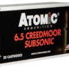 Atomic Ammunition 00476 Rifle Subsonic 6.5Creedmoor 130gr Sierra MatchKing BTHP 20 Per Box/10 Case 1 109995