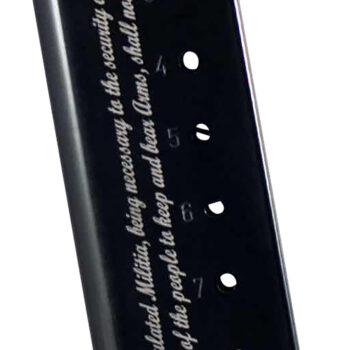 Mec-Gar MGCG45082A 1911 Government 8rd 45 ACP, Blued w/2nd Amendment Engraving Carbon Steel
