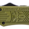 CobraTec Knives MODCTK1MDS CTK-1 Medium 3" OTF Drop Point Part Serrated D2 Steel Blade/OD Green Aluminum Handle Features Glass Breaker Includes Pocket Clip 1 112495
