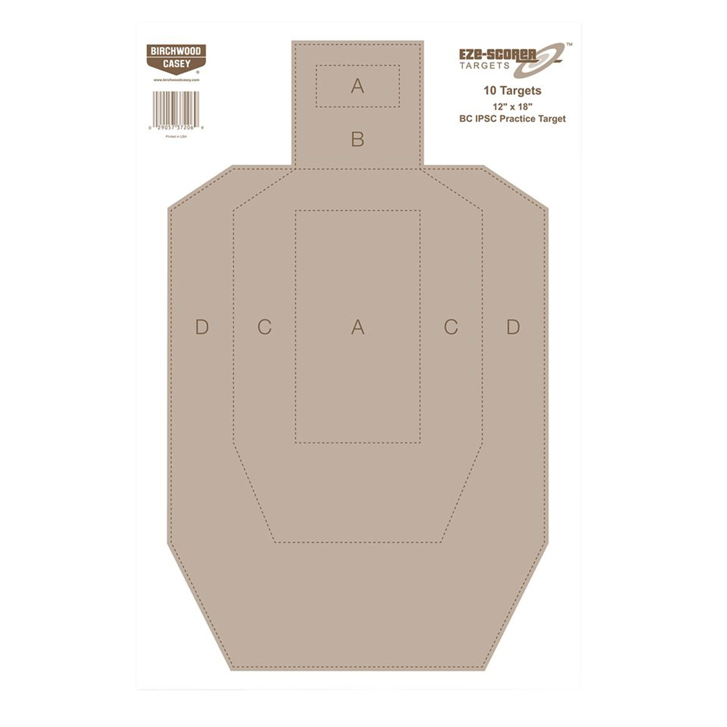 Birchwood Casey 37206 EZE-Scorer IPSC Silhouette Paper Hanging Universal 12" x 18" Tan 10 Pk. 3 Birchwood Casey 37206 EZE-Scorer IPSC Silhouette Paper Hanging Universal 12" x 18" Tan 10 Pk.
