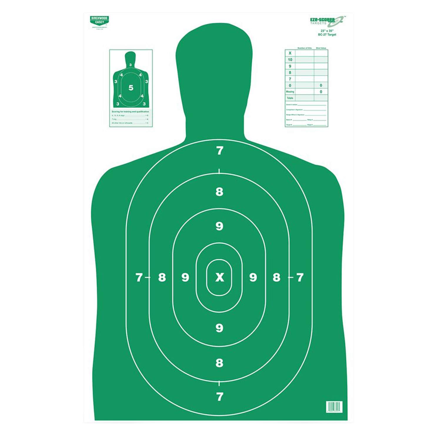 Birchwood Casey 37015 EZE-Scorer Silhouette Paper Hanging 23" x 35" Green 5 Pack 3 Birchwood Casey 37015 EZE-Scorer Silhouette Paper Hanging 23" x 35" Green 5 Pack